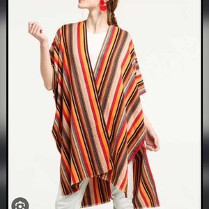 Spring Shawl Strips Kollie More orange and brown stripe spring Kimonoorange
